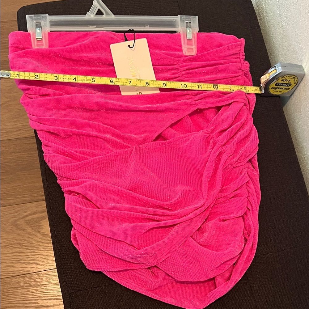 #1051+Pink Ruched Women's Top - Picture 5 of 6